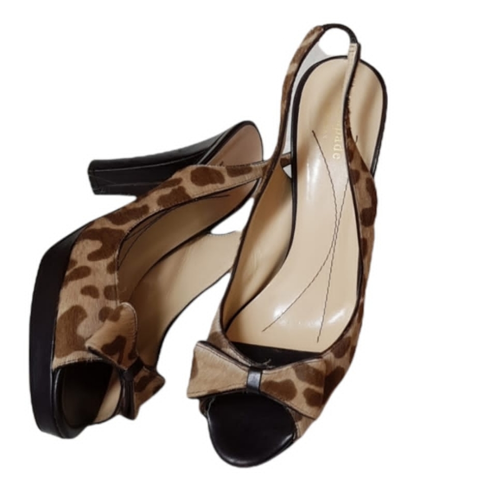 Kate spade  leopard heels Women's shoes size 7.5B - Picture 2 of 11